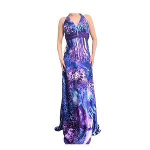 B. Smart Purple Multi- Color Animal Print Silk Size 24
